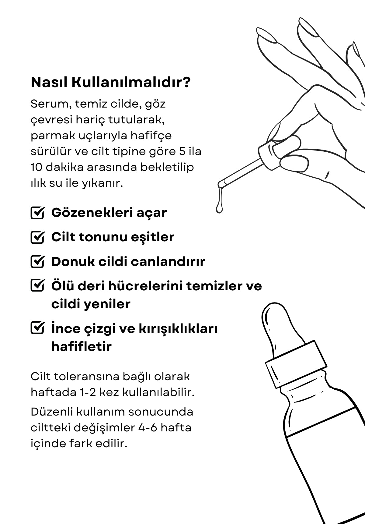 bir şişe sıvı tutan bir elin çizimi